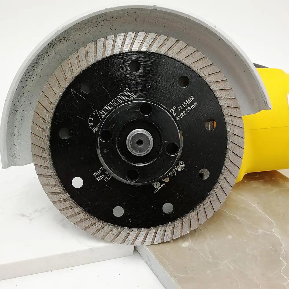SHDIATOOL 5pcs 4.5 Inches Superthin Turbo discs with 10mm segment height Cutting Hard Material Ceramic Tile Granite Cutting Disc