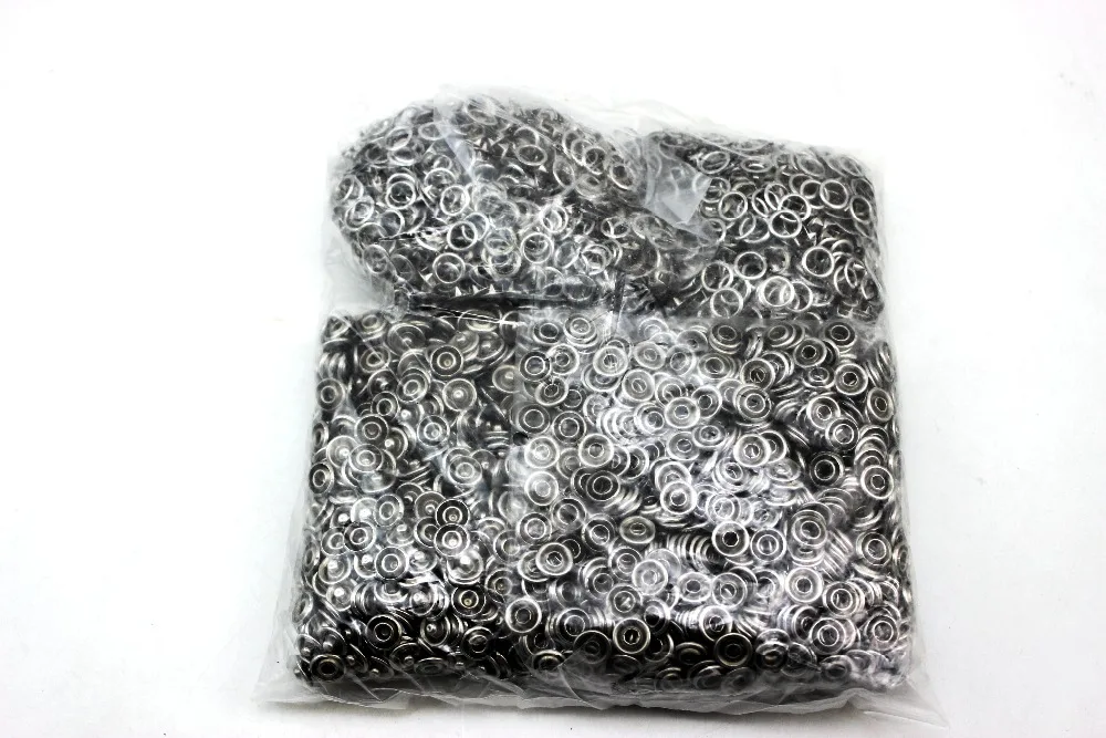 Snap button Sets Silver Tone No Sew Open Ring Snap Press Fastener Buttons 10mm*10mm*9.5mm 1000set