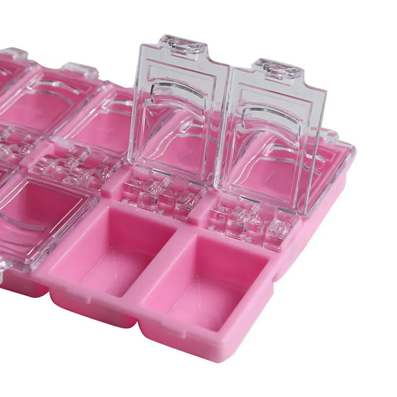 4 Colors Nail Storage Case Organizer Clear Plastic Empty Box Nail Art Rhinestones Gems Jewelry Beads Container