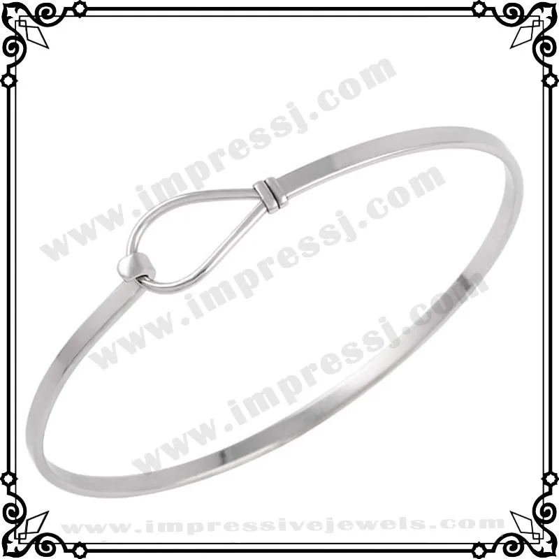 IJB0398 Designer Design Simple Style Adjustable Wire Bracelet Bangle for Beading or Charms 316L Stainless Steel Women Bracelets