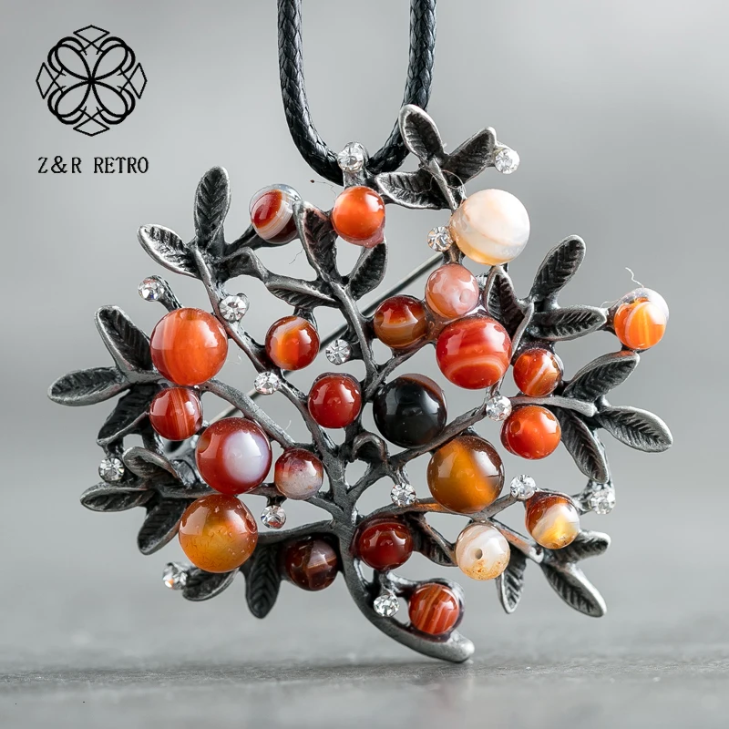 Korean Fashion Tree of Life Pendants Necklace for Women Long Vintage Chain Suspension Goth Jewelry Valentines Day Dropshipping