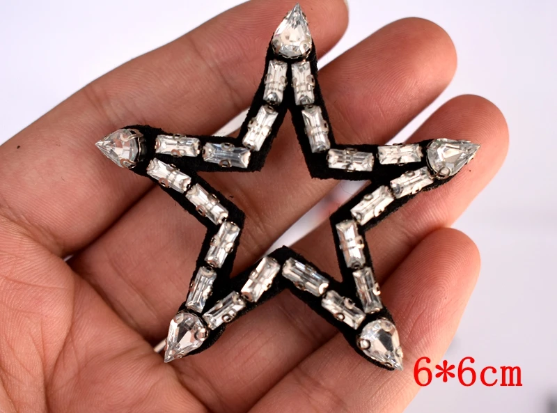 Hollow Star crystal sequins Rhinestones bead patches sew on beading applique clothes shoes bags decoration patch DIY