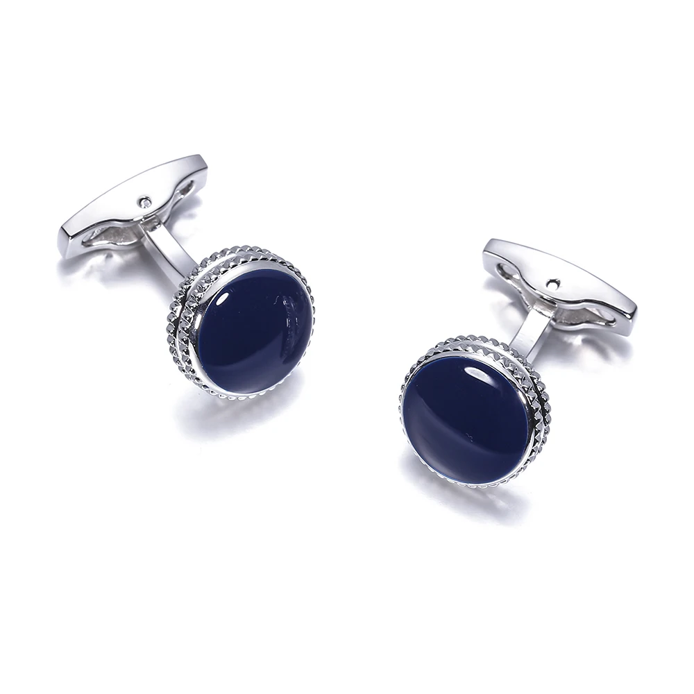 VAGULA Brass Cufflinks Classic Blue Enamel Gemelos Luxury Men Suit Shirt Cuff links gift 822