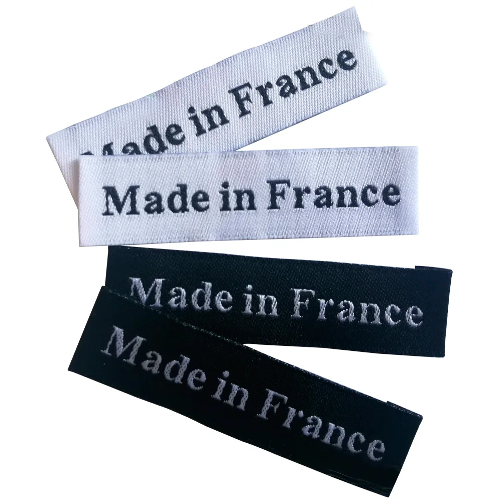 Origin Woven Labels Made In France For Clothing Bags Shoes Hand Made Fabric Labels For Sewing Tags Free Shipping