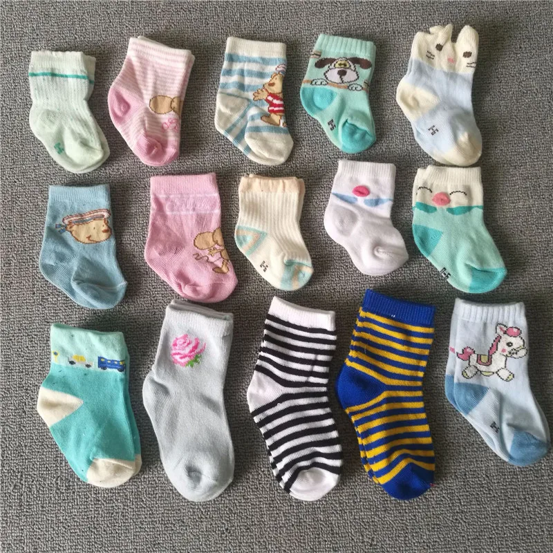 Wholesale 100 Pair Newborn Cotton Baby socks floor socks Boys Girls Cute Cartoon animal Baby Toddler Socks infant Anti-slip sock