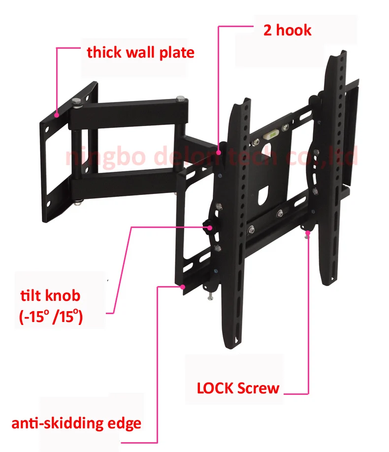 DL-WA-88ST 50 كجم 3 الأسلحة 55 بوصة 42 بوصة قابل للسحب led tv كامل الحركة lcd الحائط قوس المنسدلة التلفزيون رفع