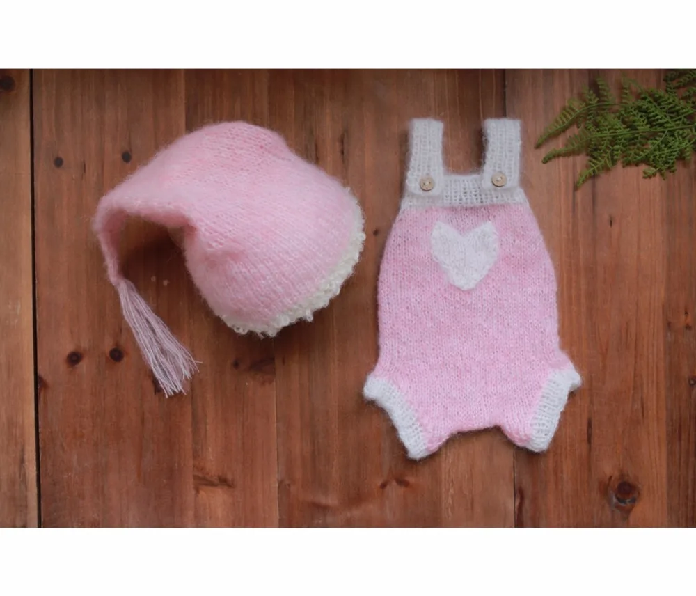 

Детская Пижама шляпа KnitNewborn Чепчик для девочки и комбинезон для девочек и мальчиков, комплект детской джинсовой одежды розового цвета для новорожденных Детский комбинезон со штанами для новорожденных Jumpersuits реквизит