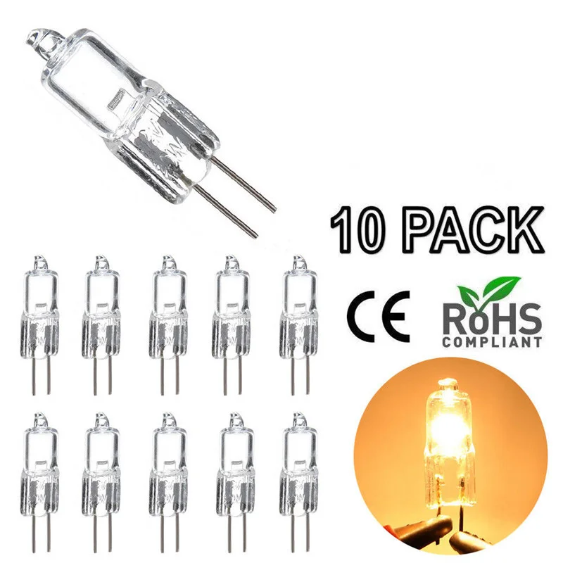 10pcs G4 Halogen Capsule Light Lamp Bulb High Bright Warm White Decoration Halogen Lamp 12V 5W 10W 20W 35W