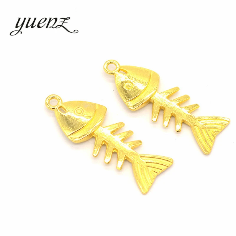 YuenZ 8pcs 3 color Antique Sliver animal fish Charm DIY metal charms for jewelry making 26*12mm D708