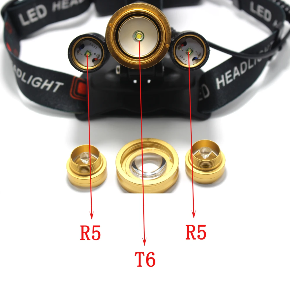 Outdoor lighting led headlamp T6 +2R5 Waterproof camp headlight 8000 lumens led head lamp hike emergency light fishing