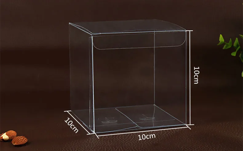 50pcs 10*10*10cm clear plastic pvc boxes packaging for giftchocolatecandycosmeticcakecrafts display package transparent Box