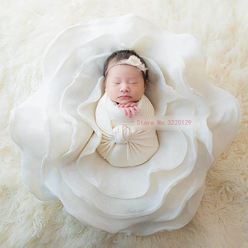 Newborn Photography Props Flokati Flower Bath Posing Baskets Background Baby Photoshoot Accessories Photo Shoot Backdrop