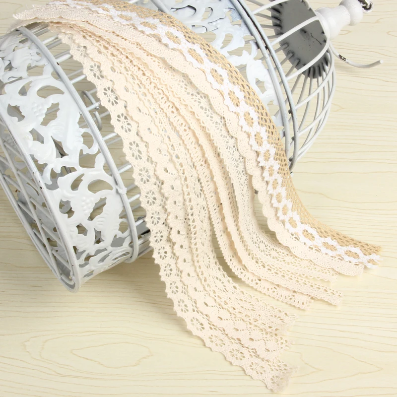 10 yard/lot Cotton Lace Trim Abbigliamento Nastro Decorativo Casa Cucito FAI Da TE Mestieri di Nozze Decorazione del merletto fatto a mano