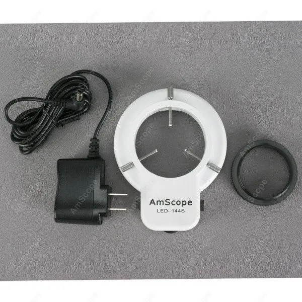 Microscopio de inspección de superficie, suministros de AmScope, inspección de superficie 7X-45X, microscopio estéreo con Zoom 144 LED + cámara Digital de 10MP