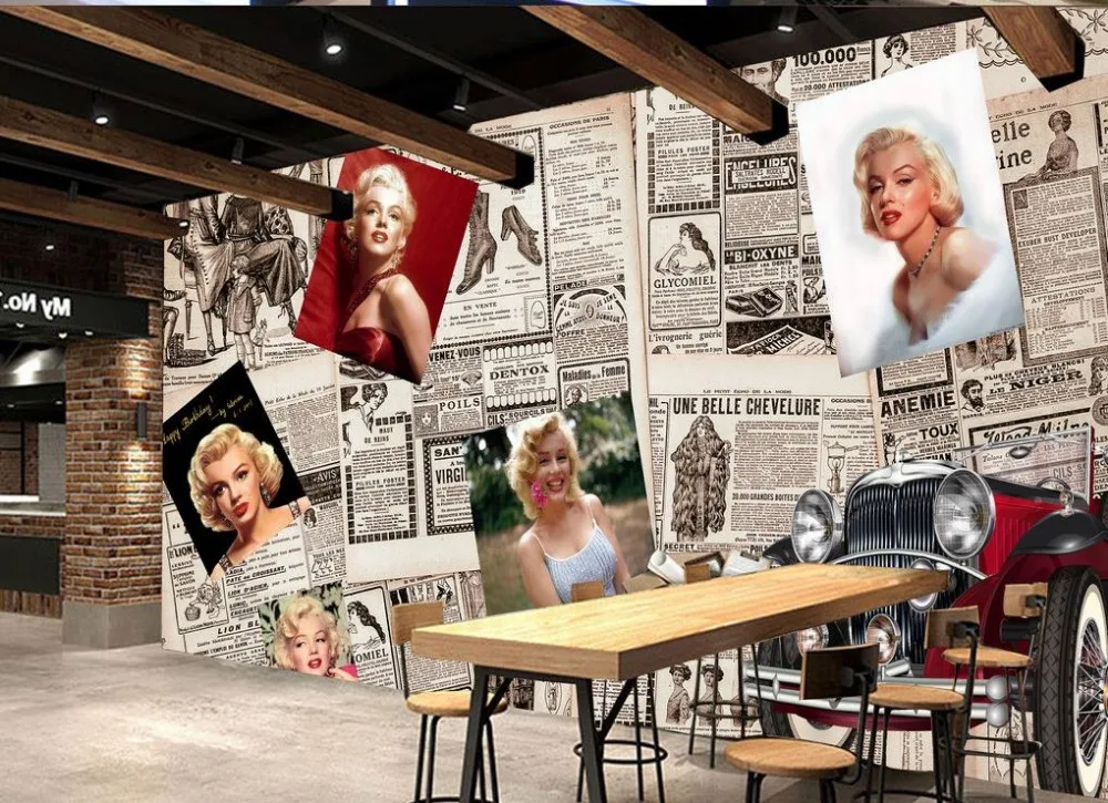 

customized wallpaper for walls Continental retro Newspapers 3d stereoscopic wallpaper Home Decoration