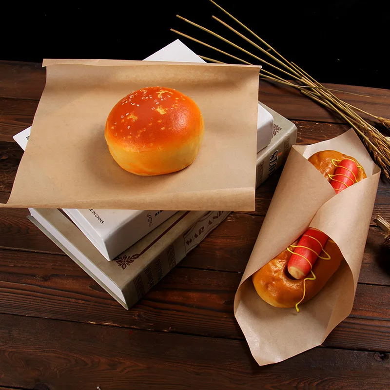 Disposable Wrapping Kraft Paper, Burger Packing Paper, Food Grade, Bakery Oil-Absorbing Paper, Hotdog Nontoxic Package Tools