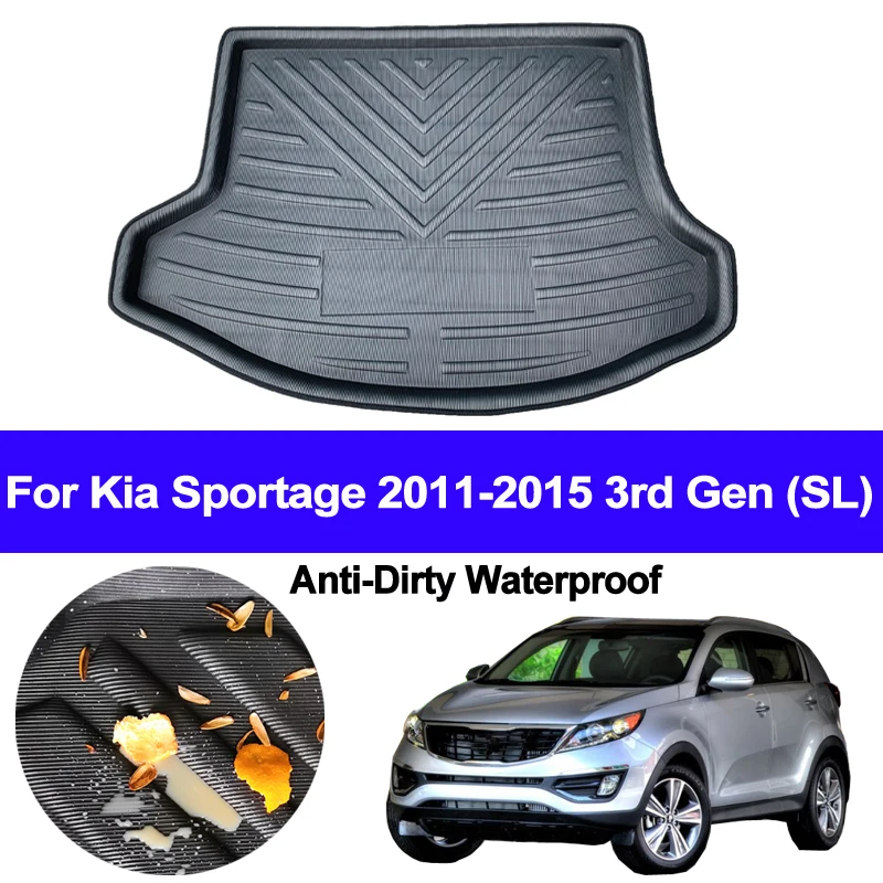 Rear Boot Cargo Liner Tray Trunk Luggage Floor Carpet Mats Carpets Pad For Kia Sportage 2011 2012 2013 2014 2015 3rd Gen (SL)