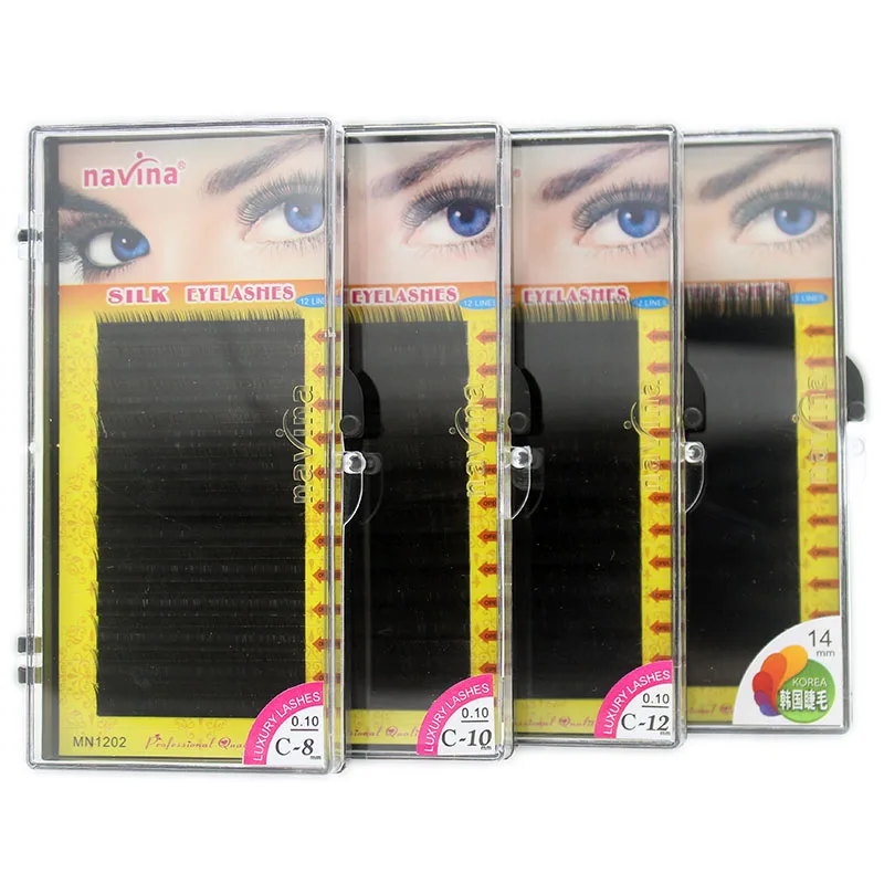 1 ถาด Navina Pro 0.15C Curl (8/10/12/14 มม.) ขนตาปลอมธรรมชาติขยายเครื่องมือแต่งหน้า Soft Fake Eye Lashes สำหรับ Eye Beauty