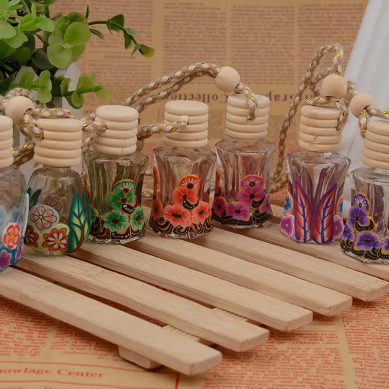 empty Polymer Clay glass Bottles Containers Vials car pendant bottle essential oil bottles Perfume bottle