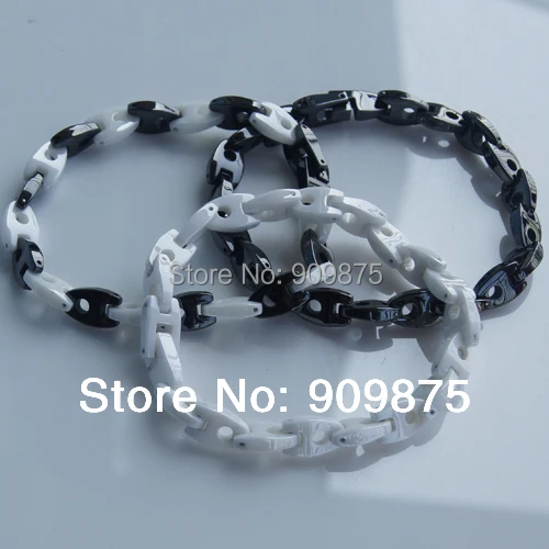 fashion white & black hi tech scratch proof ceramic bracelets bangles