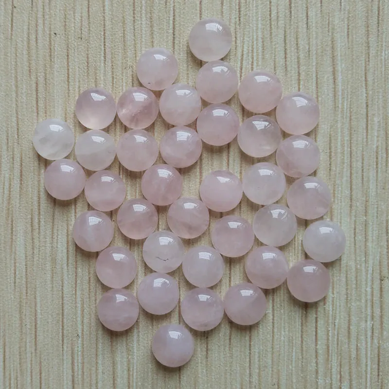 Fashion top quality natural stone pink round cab cabochon beads for jewelry Accessories 8mm wholesale 50pcs/lot free