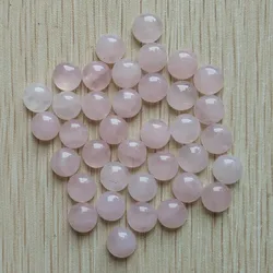 Fashion top quality natural stone pink round cab cabochon beads for jewelry Accessories 8mm wholesale 50pcs/lot free