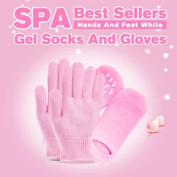 Adomaner-Chaussettes et gants de spa en gel, hydratants, blanchissants, exextensibles, masque pour les pieds, beauté sans âge, chaussettes de soin des pieds