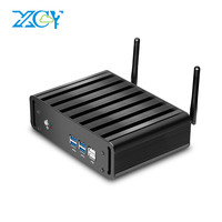 XCY Fanless Mini PC Intel Core i7 5500U Windows Linux HDMI VGA WiFi Gigabit Ethernet 8x USB Ports HTPC Thin Client Industrial PC