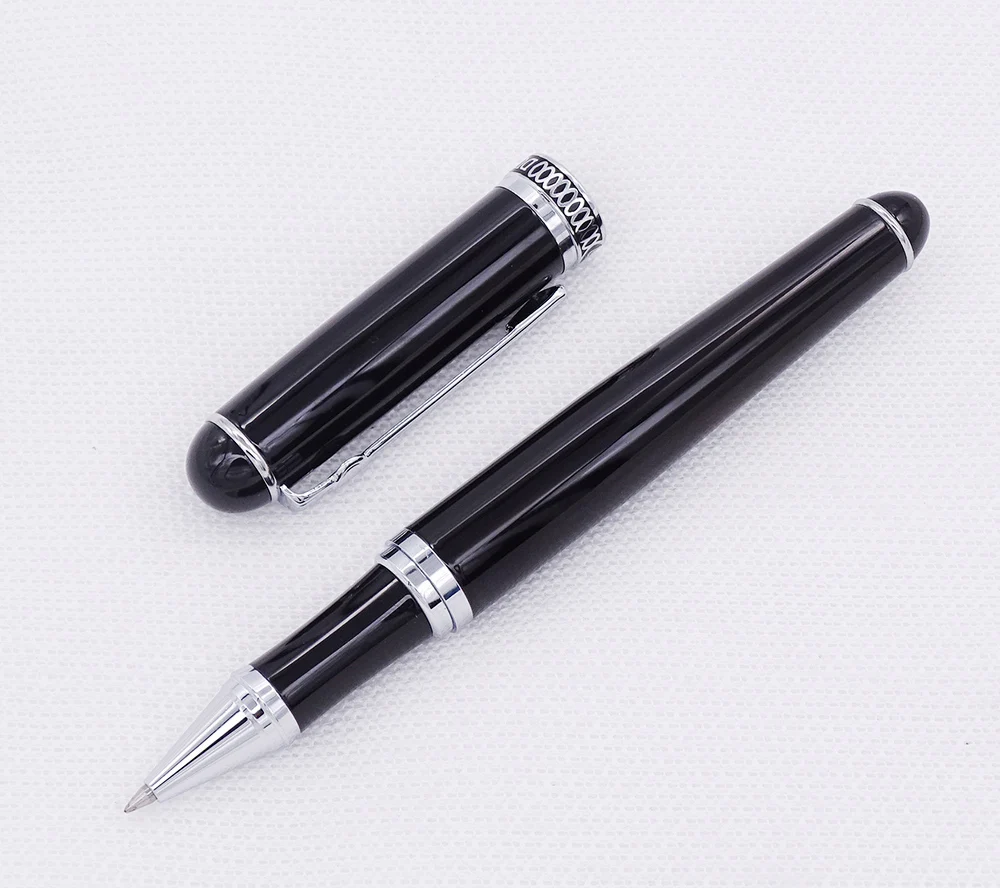 Duke D2 Classic Rollerball Pen Black Barrel & Silver Clip Advanced Writing Gift Pen Business Office Home School Supplies