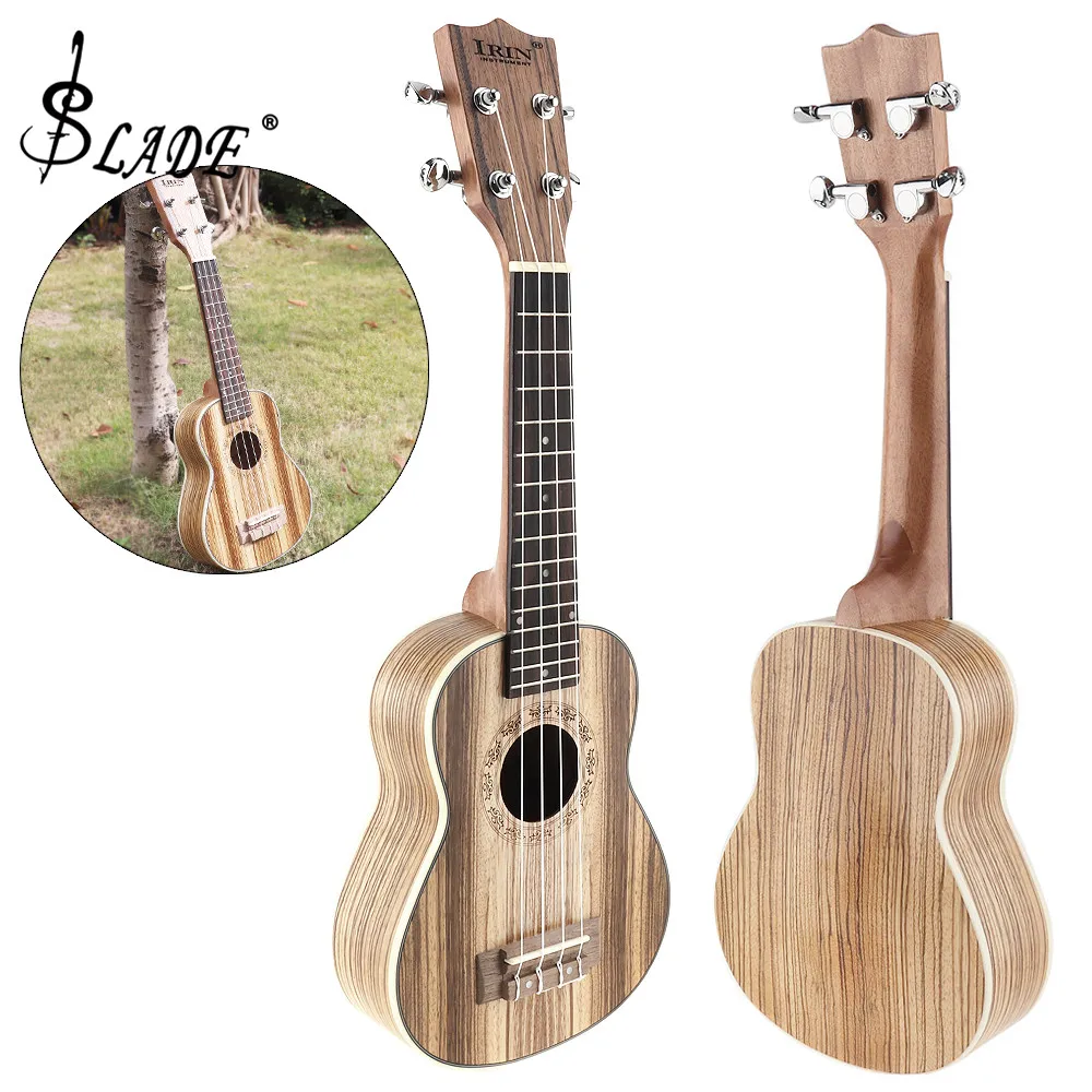 21 Inch Soprano Beginners Ukulele Zebra Wood 15 Fret Four Strings Hawaii Guitar Ukelele Musical Stringed Instrument