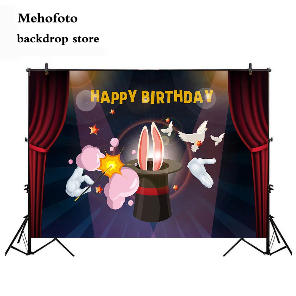  Newborn Birthday Theme Party Photo Background Magic Stage Photography Backdrop Magician performance Printed 117