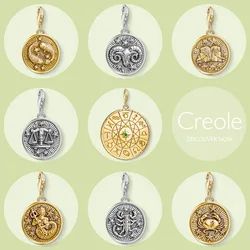 Zodiac Star Sign Aries Taurus Gemini Cancer Leo Virgo Libra Scorpio Capricorn Aquarius Pisces Charm, 925 Sterling Silver Gift