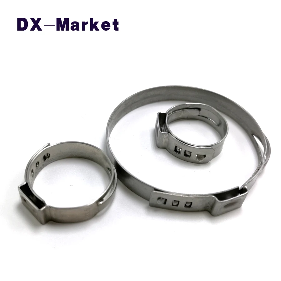 54.3mm-75.5mm , 304 Stainless Steel Single Ear Clamp Clips , SUS304 Clamping Band Water Pipe Clip Hose Clamp ,C014