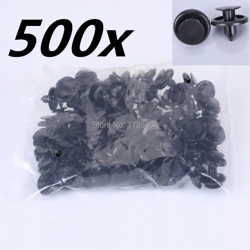 500PCS Black Plastic Rivet Trim Clip Wheel Arch Lining Fender Liner Splashguard 90467-07166 For Toyota Aygo Corolla For Lexus GS