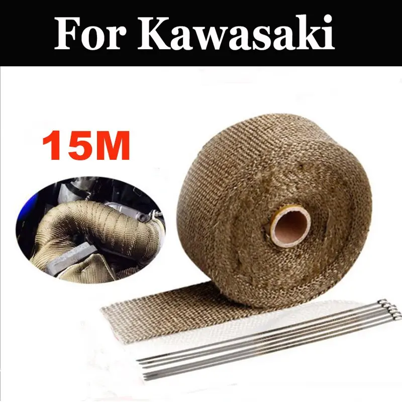 

15m Thermal Exhaust Tape Titanium Exhaust Heat Tape For Kawasaki Z550 Z550f Z650 Z650c Z650f Z750 Z750f Z750fx Z750l Z900ltd