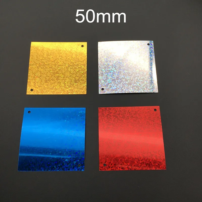 100pcs/lot 50mm Large Square Flat Loose Sequin Paillette Sewing,Wedding Craft,Women Kids DIY Garment Accessory