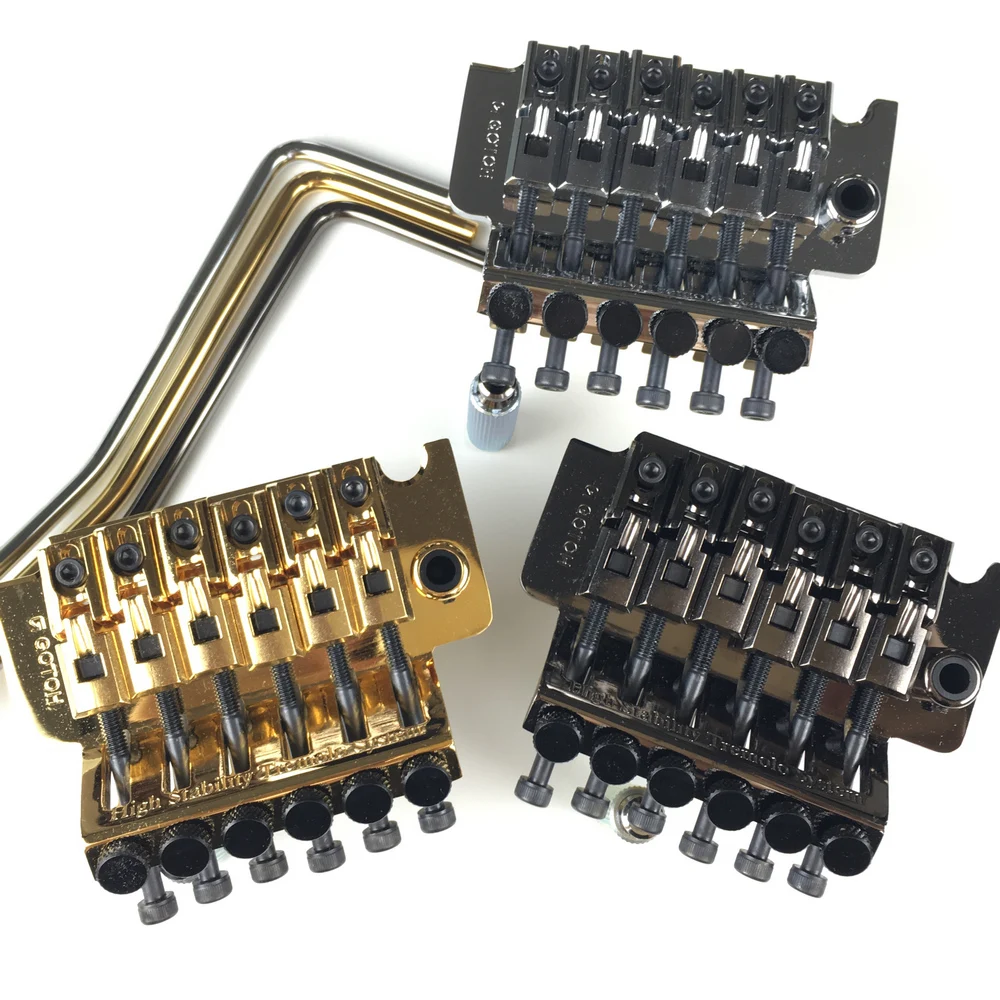 Original Genuine GOTOH GE1996T Locking Tremolo System Bridge Without Locking Nut ( Chrome Black Gold ) MADE IN JAPAN