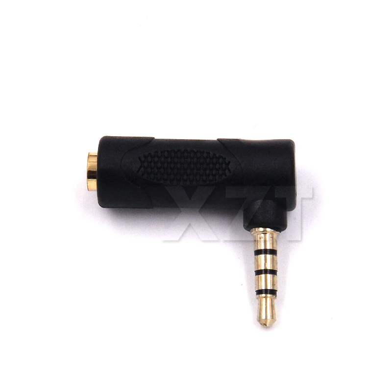 PZ Male to Female 90 Degree 4 Pole  To 3 Pole  Stereo L Shape aux Audio Connector Extender Headphone Jack Adapter Converter 3.5m