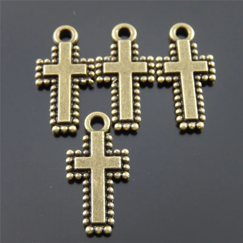 10PCS Cross Charms Pendants For Jewelry Making Alloy Handmade Crafts Finding Antique Bronze Wholesale AU35881