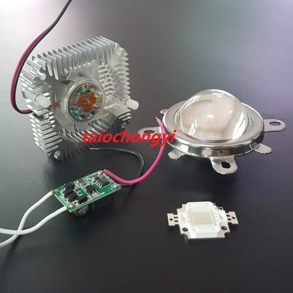 HOT 10W High Power LED 900mA 12V + 10Watt Driver + 50mm Lens+10w Heatsink