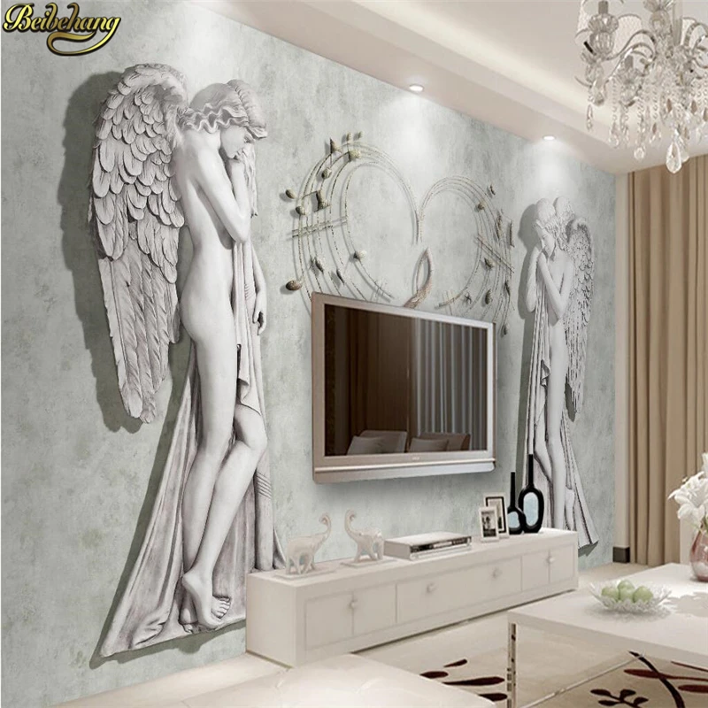 

beibehang Custom photo wall paper large mural European angel bedroom living room TV wall papel de parede 3d wallpaper