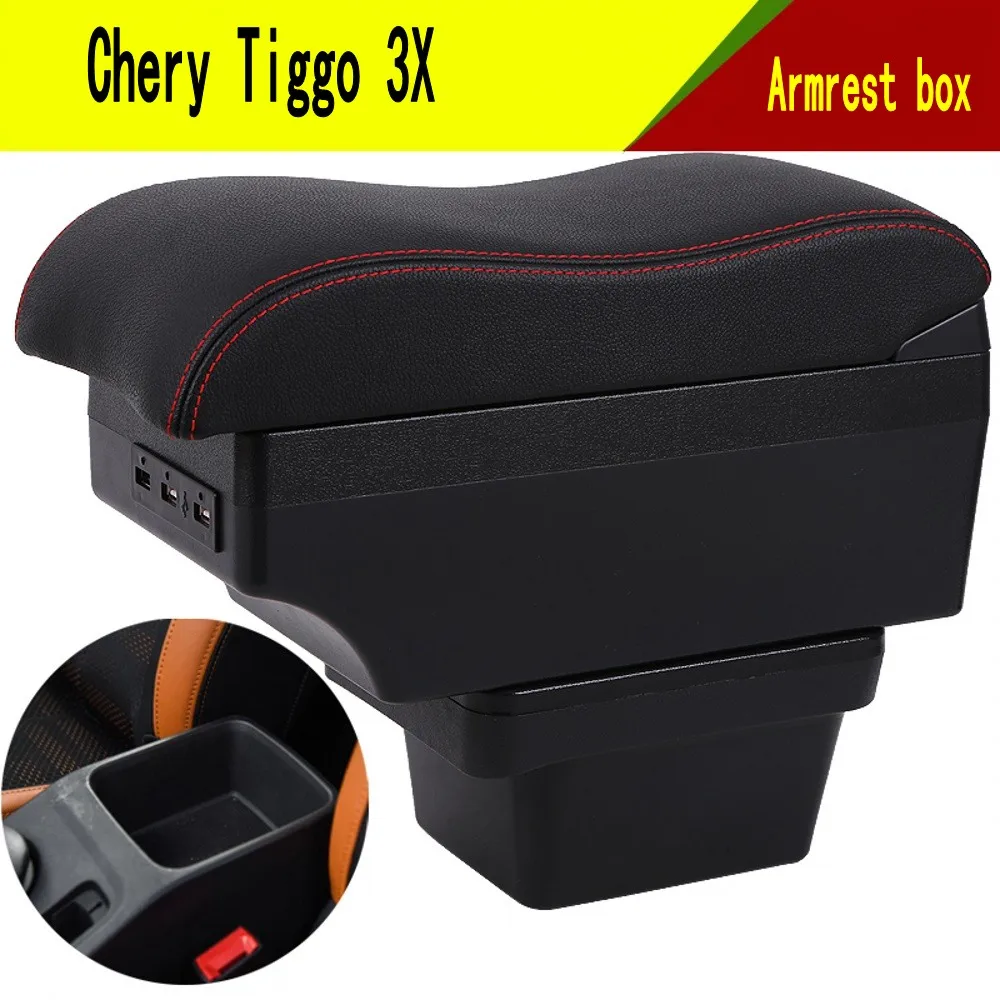 

For Chery Tiggo 3X armrest box central Store content box with cup holder ashtray decoration With USB interface