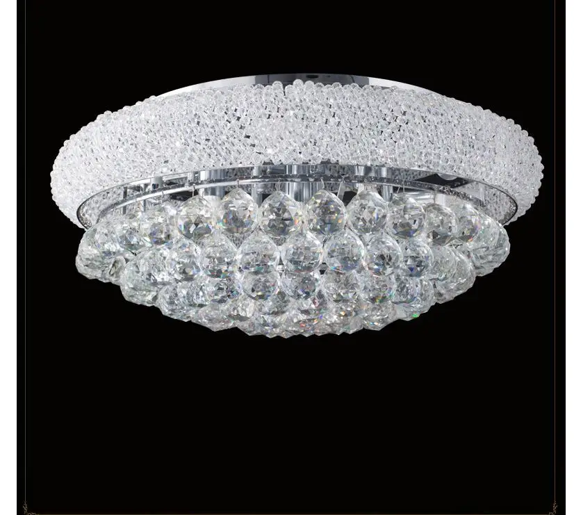 D360mm K9 Crystal Ceiling Light Fixture Chrome Ceiling Light Lighting Lamp Flush Mount Guaranteed 100% AC LED Ceiling Lighting