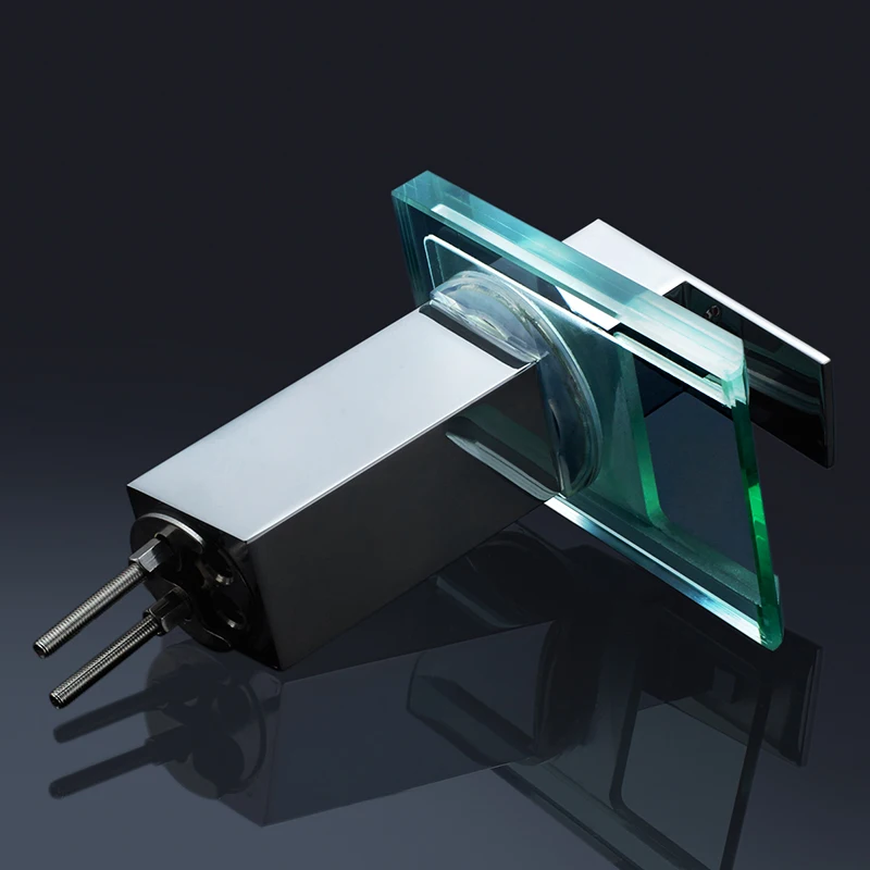 Imagem -04 - Rovate Levou Torneira da Bacia de Bronze Cachoeira Temperatura Cores Mudança Banheiro Mixer Tap Deck Montado Pia Lavagem Torneiras de Vidro