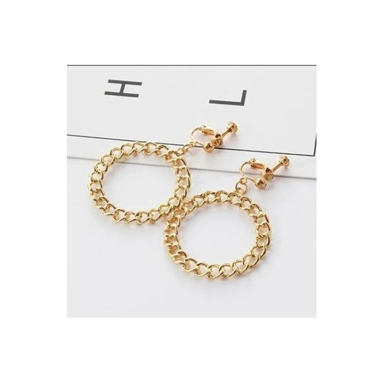GRACE JUN Factory Direct Wholesale Clip on Earrings Without Pierced for Women Fashion Crystal Stone Shell Material Cuff Earrings
