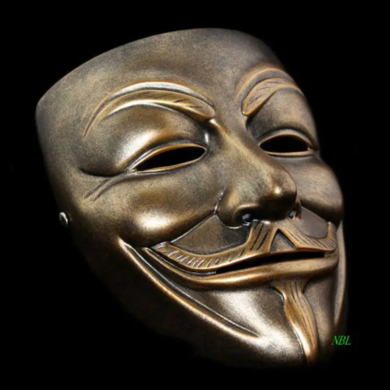 V for Vendetta Resin Mask Halloween Masquerade Anonymous Guy Fawkes Fancy V Masks Dress Adult Costume Cosplay Party Props