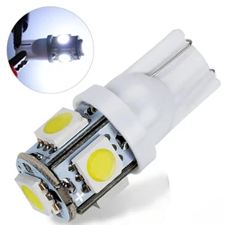 YSY-Luz Led T10 W5W 168 194 para coche, Bombilla blanca ámbar 5050 SMD, 5 LED, cuña lateral, faro trasero, DC12V, gran promoción