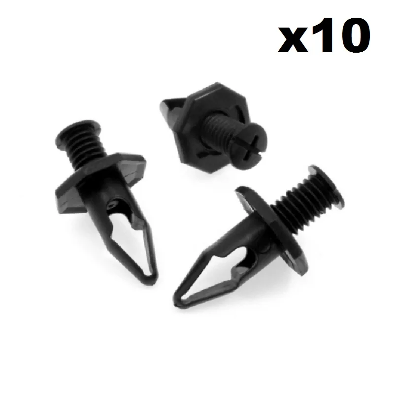 10x For Honda Plastic Trim Clips 10mm Hole, Octagonal Head, Bumper Clips-FOR Accord