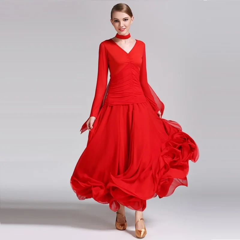 

Ballroom Competition Dress Ballroom Tango Dance Suit Standard Ballroom Waltz Dresses Ballroom Dancing Costume Fringe B-6049