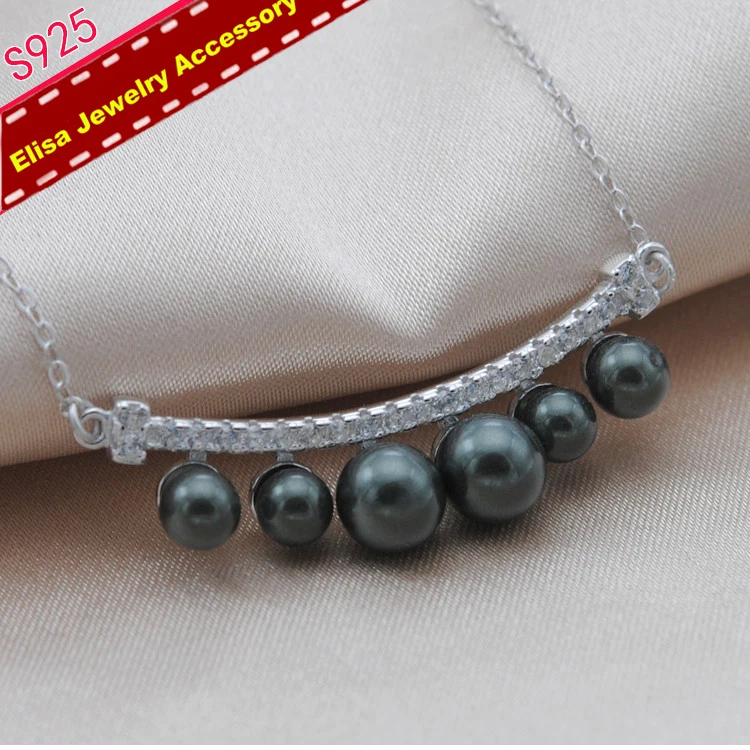 S925 Sterling Silver Pendant Chain For 6 Pearls Elegant Design Pearl Pendant Necklace Fittings DIY Jewelry Accessory 3Pieces